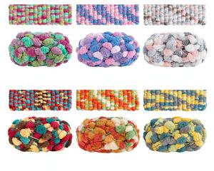 Penjualan Terbaik 100% poliester ukuran kecil Pom benang rajut tangan harga - Product Image 1