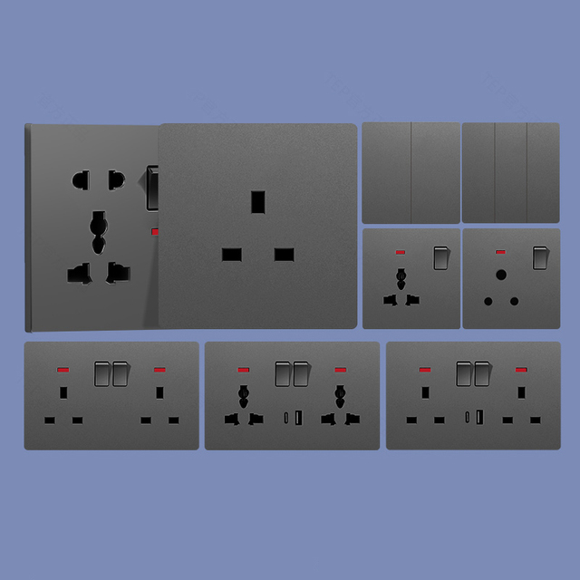 High Quality 13A 220V Germany French Switches and Socket with 1/2/3/4 Gang Plastic Panel for EU House Electric Wall Light Switch