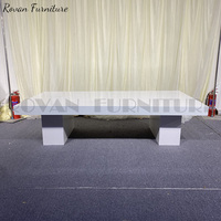 Table rectangulaire blanche de conception populaire pour événements de mariage, table pour enfants pour les fêtes et les banquets