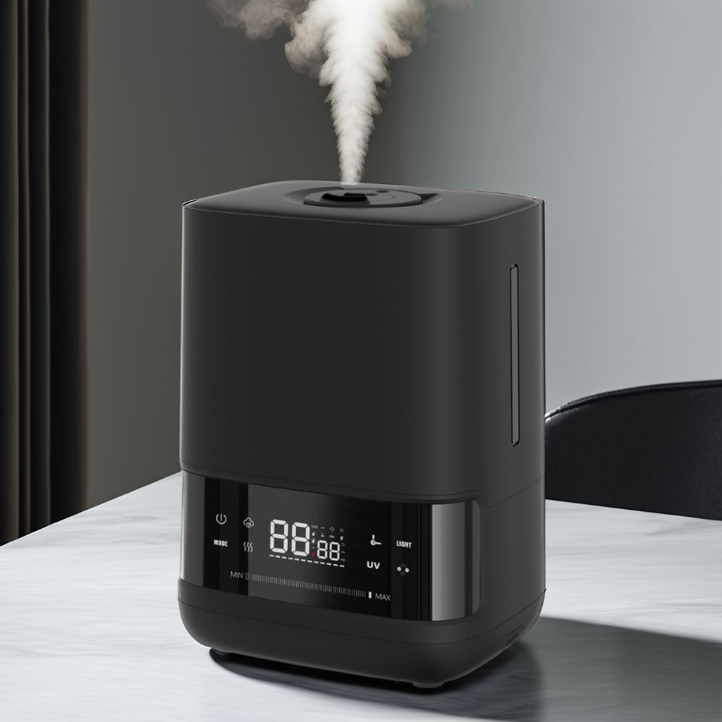 RUNAL Black LED Light Cool Mist Ultrasonic Humidifier With Aromatherapy Smart WiFi 6L Tank & App-Controlled