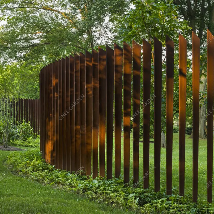 Lâmina de aço corten vertical à prova d'água, para fenda antiferrugem, cerca de jardim