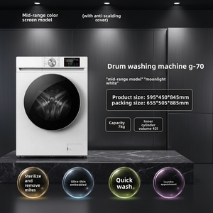 Nouvelle machine à laver électrique à tambour à inversion intégrée, écran couleur intelligent, 7 kg, entièrement automatique, économe en énergie, pour la maison et l'hôtel - Product Image 1