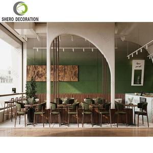 Ideas de Decoración Modernas para Cafeterías, Muebles de Madera Duraderos Personalizados para Cafeterías, Diseño de Barra de Café con Encimera de Mármol - Product Image 4