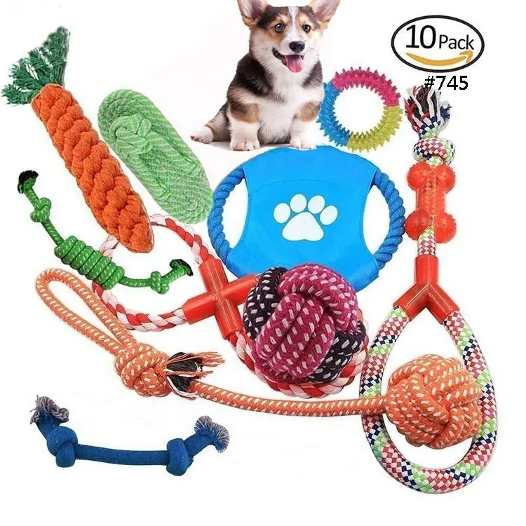 Corde en coton pour chien, jouets pour animaux de compagnie, corde en caoutchouc, vinyle, jouet pour chien, offre spéciale