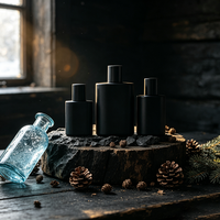 Botol Parfum Kaca Silinder Hitam Bening Putih 30ml 50 100ml Semprotan Matte Mewah Indah