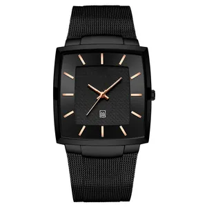 Montre à Quartz à Cadran Carré pour Homme de Haute Qualité et Minimaliste Montres Quartz Pour Hommes