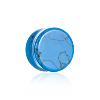 Prix du commerce Artificielle Bleu Turquoise Jauge D'oreille Sortie D'usine Corps Bijoux Pierre Oreille Jauge Tailles Disponibles pour Vente Immédiate