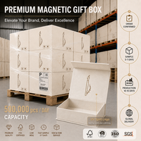 Kotak Hadiah Magnetik Kaku dengan Logo Kustom dari Bahan Daur Ulang untuk Kemasan Kosmetik, Perawatan Kulit, Parfum, dan Perhiasan