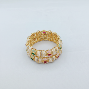 PADMAWATI Luxury Tungsten Gold Plated Original Multi Color Women's High Quality <b>Bangles</b> Set <b>Indian</b> Bridal Party Anniversary Gift - Product Image 2