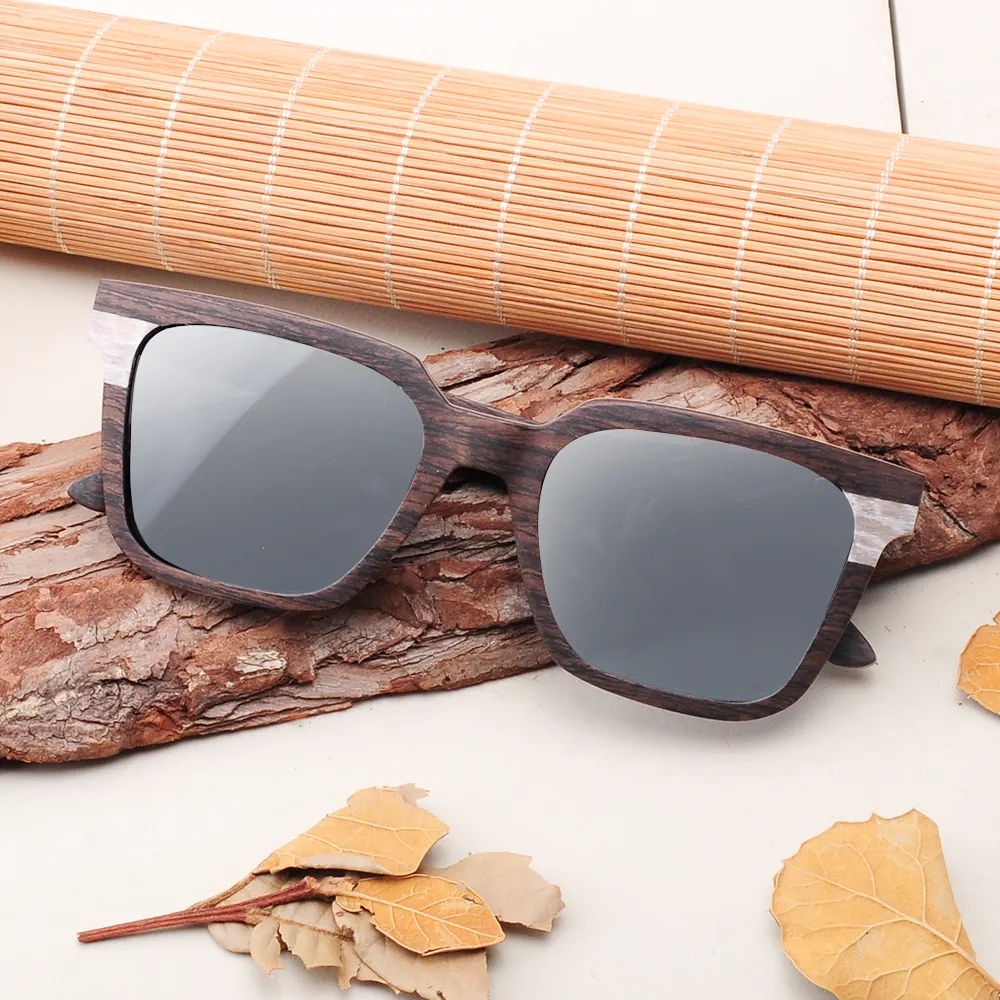 Los hombres unisex estilo de gafas de sol de madera personalizar marca polarizado de madera gafas