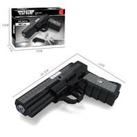 Pistola de Juguete QSZ92 de Alta Simulación, Bloques de Construcción Militares, Pistola de Mano Semiautomática Artificial, Set de Juguete con 327 Piezas de Ladrillos