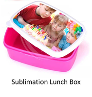 Boîte en plastique pour potluck, boîte à lunch carrée vierge en plastique personnalisée, boîte à bento par sublimation