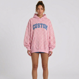 Service OEM ODM – Sweat-shirt à capuche surdimensionné entièrement personnalisé pour femme, en molleton technique, coton et polyester, lourd et vierge - Product Image 1
