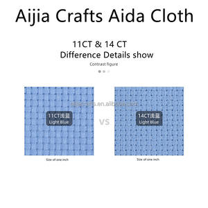 Tissu <span class=keywords><strong>Aida</strong></span> pour point de croix de différentes couleurs 14ct 15*15 cm Tissu blanc pour point de croix - Product Image 2