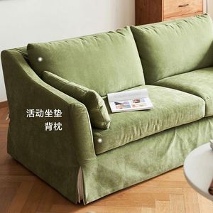 Sofá Moderno de Lino Desmontable y Lavable, Sofá Retro Verde para Sala de Estar, Sofá de Tres Plazas, Sofá Pequeño para Apartamento, Sofá de Ocio Personalizado - Product Image 4