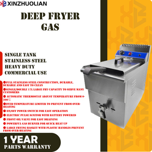 مقلاة عميقة تجارية عالية الإنتاجية تعمل بالغاز من الفولاذ المقاوم للصدأ سعة 18 لتر بقوة 4.8 كيلو واط حالة جديدة بيع مباشر من المصنع بدرجة حرارة ثابتة - Product Image 2