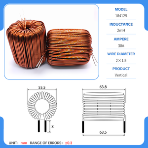 Cuộn cảm từ tính hình xuyến công suất cao 2.5MH 15A Sendust, nhiều thông số kỹ thuật dành cho âm thanh xe hơi - Product Image 2