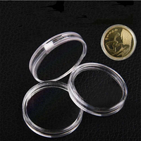 Capsules à pièces carrées de 40 mm, 20 pièces, porte-pièces carré en acrylique avec mousse, boîte de rangement pour collection de pièces