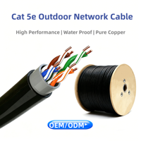 Câble Ethernet RJ45 Cat5e UTP intérieur, 8 conducteurs en cuivre massif 24AWG, gaine PVC flexible, 1 Gbps, résistant aux intempéries, étanche, fiable