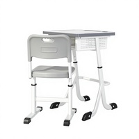 Vente en gros d'usine Zoshine Mobilier moderne pour collège et primaire Ensemble de chaises de table d'étude pour étudiants à hauteur réglable avec rangement