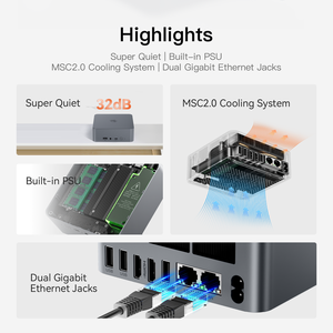 BEELINK MINI PC EQR5- <span class=keywords><strong>5500U</strong></span> / USB3.2 10Gbps + USB2.0 480Mbps / <span class=keywords><strong>AMD</strong></span> <span class=keywords><strong>Ryzen</strong></span> <span class=keywords><strong>5</strong></span> - Product Image 5