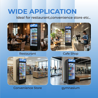 Réfrigérateur commercial pour boissons, vitrine à porte simple, réfrigérateur vertical en verre, éclairage LED, contrôle numérique de la température, refroidissement par air