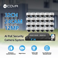 Sistem Kamera Keamanan AI 4COVR 32 Kanal 12Mp, Deteksi Wajah & Gerakan, Audio, PoE, Kit NVR 12Mp, Sistem Pengawasan Bisnis Luar Ruangan, Tampilan Aplikasi