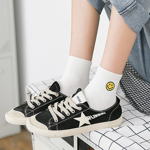 Mujeres otoño estilo japonés dibujos animados bordado hamburguesa y cola patrón algodón calcetines tobilleros - Product Image 3