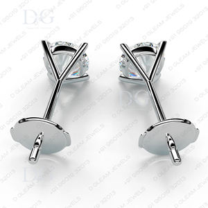 Pendientes de Plata Unisex Modernos con Moissanita de 4 Puntas en Forma de Flecha, para Compromiso, Fiesta, Boda, Aniversario, Regalo Cristiano 2 - Product Image 5
