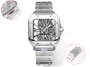 Fashionable And Elegant Automatic Mechanical <b>Watch</b> Fully Hollowed Out Dial Quick Detachable Strap Stainless Steel <b>Case</b> - Product Image 1