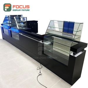 Custom Tobacco Display Cabinet Dark Finish Glass <b>Shelf</b> Lockable Drawer Cigarette Display Cabinet - Product Image 3