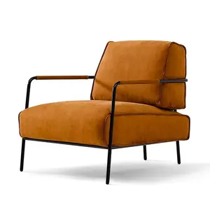 Moderner leichter Luxus-Schönheits salon Wartezimmer Stuhl mit Armlehnen Wildleder orange Stuhl Wohnzimmer Schlafzimmer Sofa Lounge Lounge Chai