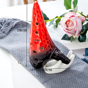 Ocarina <span class=keywords><strong>de</strong></span> cerámica <span class=keywords><strong>de</strong></span> 12 agujeros, instrumento musical <span class=keywords><strong>de</strong></span> alta calidad con patrón <span class=keywords><strong>de</strong></span> onda <span class=keywords><strong>de</strong></span> tono Alto C, instrumento <span class=keywords><strong>de</strong></span> enseñanza <span class=keywords><strong>de</strong></span> estilo antiguo - Product Image 1