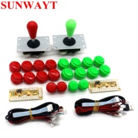 Boutons de console de jeu d'arcade 24MM / 30MM + Joystick d'arcade 5 broches 4/8 directions + Carte encodeur USB à latence nulle pour 1 joueur + Kit de joystick d'arcade DIY