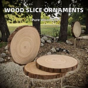 Wholesale Round Natural Laser Cut Unfinished <b>Wood</b> <b>Slices</b> for Easter and Thanksgiving Christmas Wedding Ornament Decorations - Product Image 2