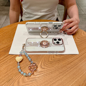 Ốp điện thoại iPhone 16/15 Series cao cấp, hai màu, kim loại khảm pha lê, trong suốt, bảo vệ, mạ điện đặc biệt - Product Image 5