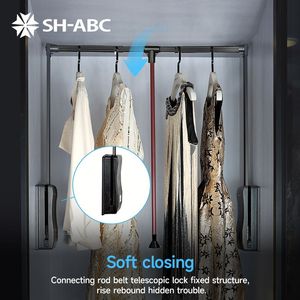 <span class=keywords><strong>Tringle</strong></span> à vêtements extensible en aluminium avec amortisseur pour la descente et la remontée dans le placard - Product Image 2