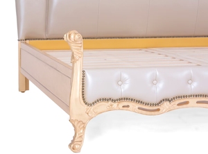 Mobili per Camera da Letto in Stile Moderno Francese di Lusso, Forniture di Alta Qualità per Camera da Letto di <span class=keywords><strong>Palazzo</strong></span>, Letto Matrimoniale in Legno Massello Intagliato - Product Image 4