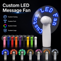 Mini ventilateur portable à LED personnalisé - Ventilateur de refroidissement portable programmable avec logo et texte personnalisés pour cadeaux promotionnels