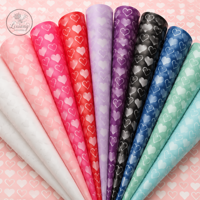 Papier d'emballage floral rose et blanc en forme de cœur 58*58cm, film BOPP mat imperméable pour emballage de bouquets haut de gamme