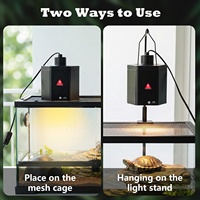 Lámpara de Calor para Reptiles 150W con Reflector Hexagonal, Gancho, Base Plana, Advertencia de Alta Temperatura, Bombillas Cerámicas UVB/UVA para Dragón Barbudo