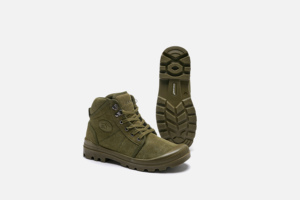 EIKLAND Unisex Olive Green Canvas Hiking Boots Round Toe Breathable All Season Outdoor Trekking Shoes Rubber Outsole EVA Midsole - Product Image 3