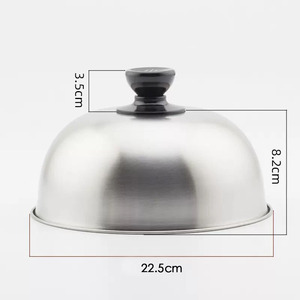 Tapa de Acero Inoxidable con Asa Negra, Apta para Horno, Cubierta para Utensilios de Cocina - Product Image 6
