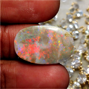 Ópalo Australiano, Forma Ovalada, Cambio de Color, Fuego, Cabujón Suelto, Piedra Preciosa para Joyería, Natural, Buena Calidad, 22x14x5mm, 13.70 Quilates - Product Image 2