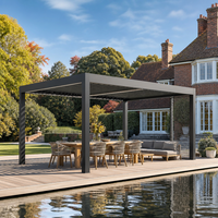 Pergola motorisée en aluminium imperméable pour patio, mobilier de jardin, gazebo à lames orientables, bioclimatique