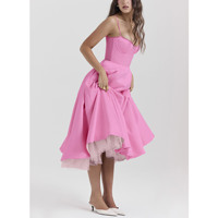 Robe de bal noir bas col en V sangle découpée à volants dos longueur de plancher robes de soirée en satin