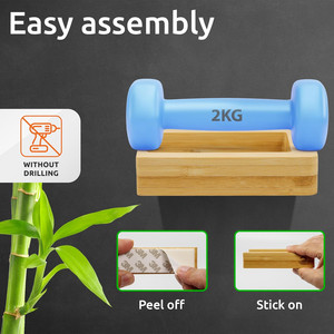 <span class=keywords><strong>Portarrollos</strong></span> de papel higiénico de madera 202411, adhesivo <span class=keywords><strong>sin</strong></span> perforar, <span class=keywords><strong>portarrollos</strong></span> de bambú Natural - Product Image 4