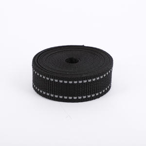 Nastro Riflettente in Polipropilene Nero da 20mm 25mm 38mm di Larghezza, Nastro Glitterato per Borse, Indumenti, Collari per Cani - Product Image 6