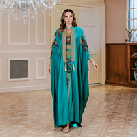 Magnifique Caftan Brodé de Dubaï, Abaya Ouverte Musulmane, Kimono Cardigan Long, Robe Musulmane Perlée