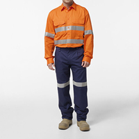 Pantalons de travail pour hommes à haute visibilité, taille plus, respirants, en coton personnalisé, avec des éléments réfléchissants, pantalon cargo à jambes larges